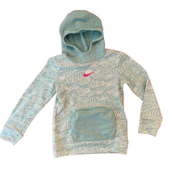 Nike Boys Pouch Sweatshirt teal youth size 3-4 - Picture 1 of 4